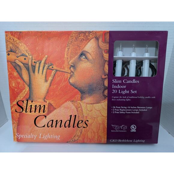 Set of 2 GKI Bethlehem Lighting Slim Candles Indoor 20 Light Set 781009 Holiday - Picture 2 of 3